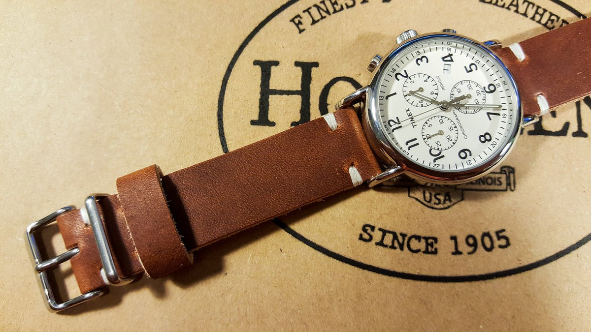 Why Horween Dublin Cognac leather is so great for watch bands making?