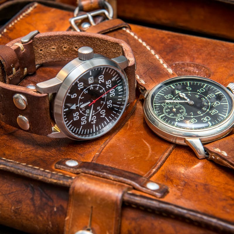 Vachetta leather watch strap. Ranger cognac color. Handmade in Finland
