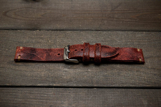 Suede vintage leather watch strap (Heritage), handmade in Finland - finwatchstraps