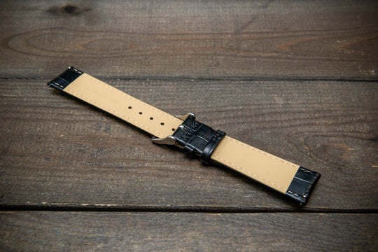 Leather watch strap, band made of calf leather with croc grain pattern 18, 19, 20, 21, 22 mm, Quick Release. - finwatchstraps