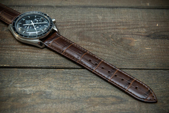 Leather watch strap, band made of calf leather with croc grain pattern 18, 19, 20, 21, 22 mm, Quick Release. - finwatchstraps