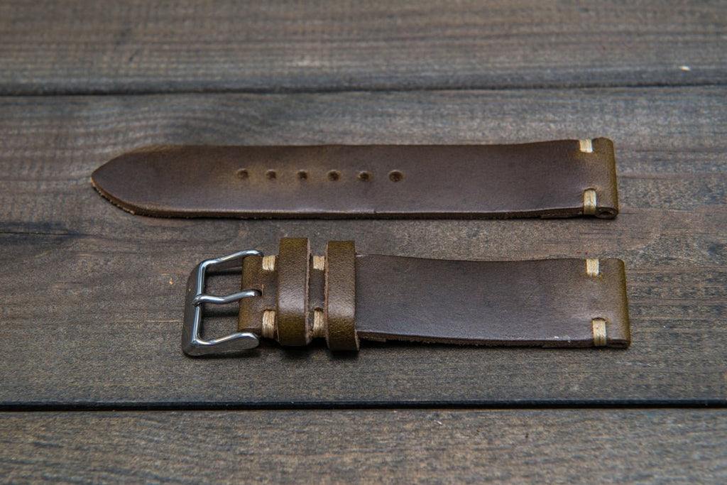 Alligator Watch Strap Navy Blue Matte, Handmade in Finland