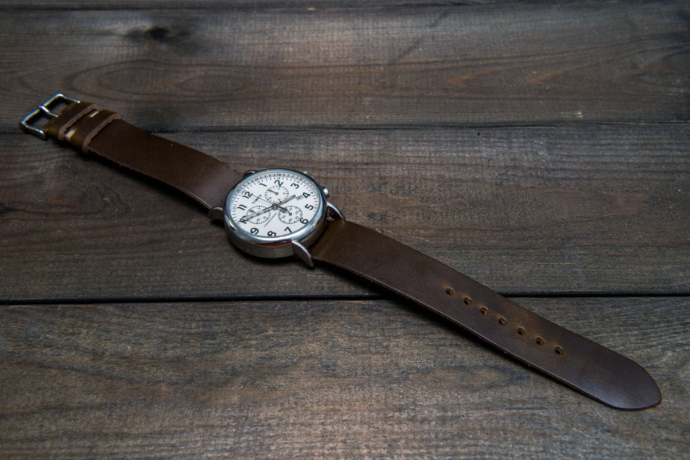 Natural, Thin Horween Leather Watch Strap