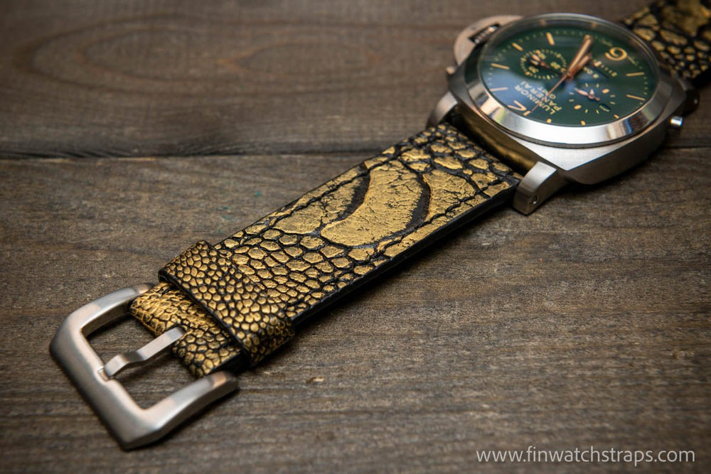 Ostrich legs leather watch strap