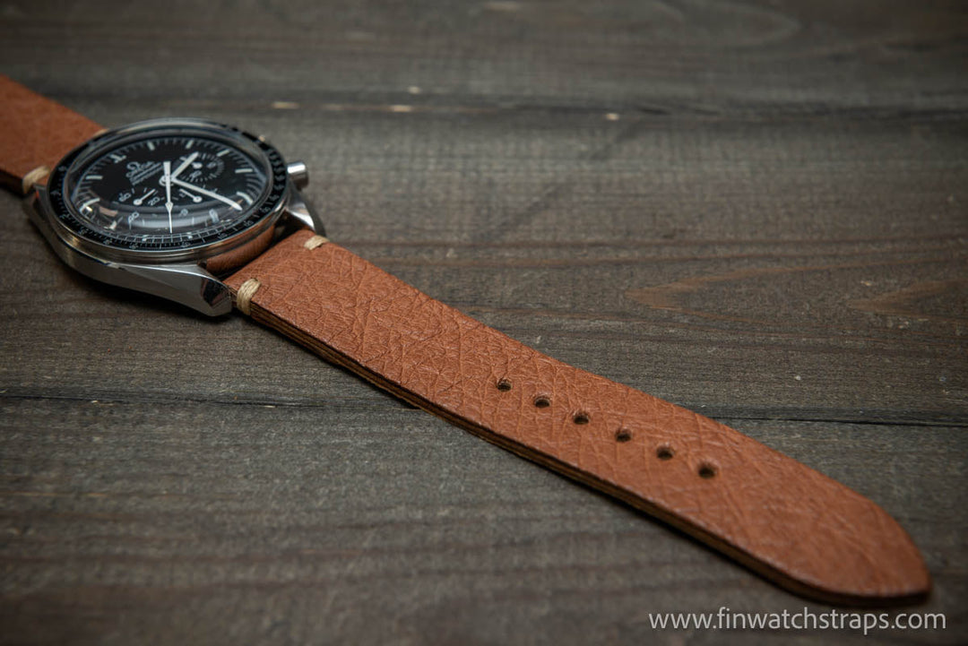 Ostrich legs leather watch strap - finwatchstraps