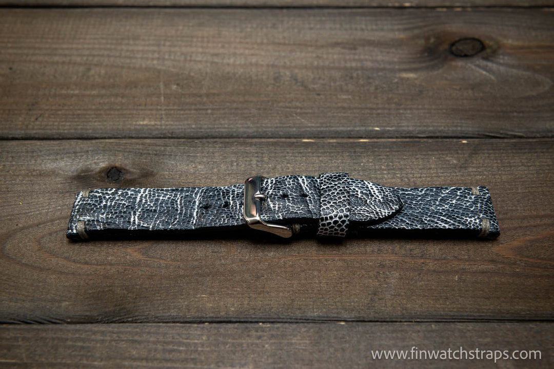 Ostrich legs leather watch strap - finwatchstraps