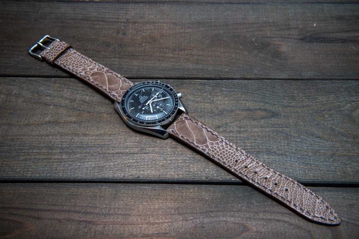 20mm GRAY Grey Vintage Nubuck Leather Racing Watch Strap Band BLACK Stitch