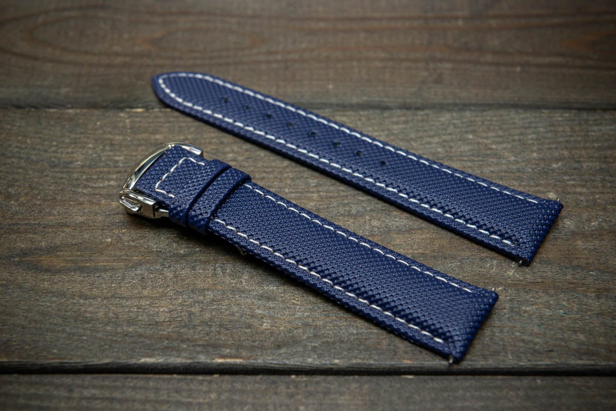 Sailcloth quick-release watch strap for Omega watches with Omega