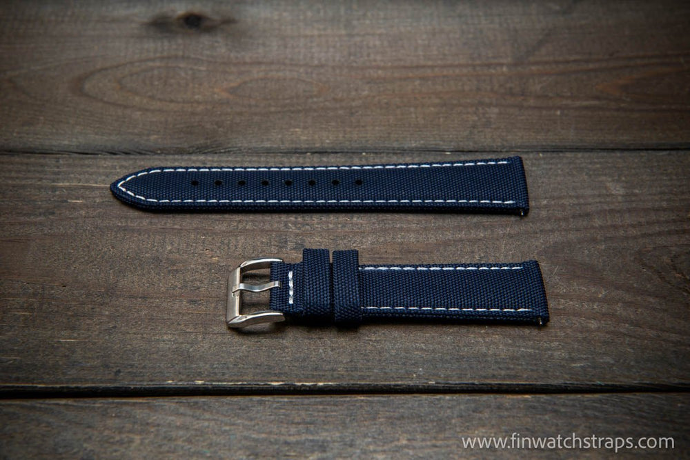 Sailcloth water-resistant watch strap 17-24 mm.