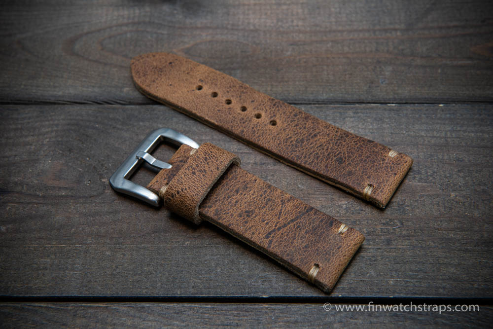 Brown leather clearance watch band